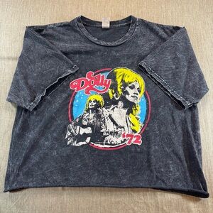Dolly Parton '72 Vintage Graphic Black Quality Country Tshirt Size XL Charcoal